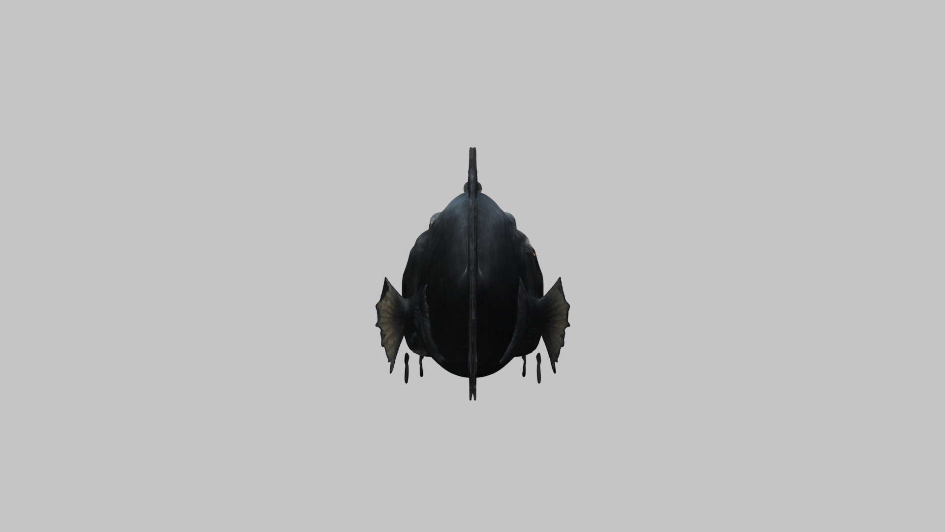 Black Humpback anglerfish Deep-sea fish Abyss Abyssal Low-poly 3D model_15
