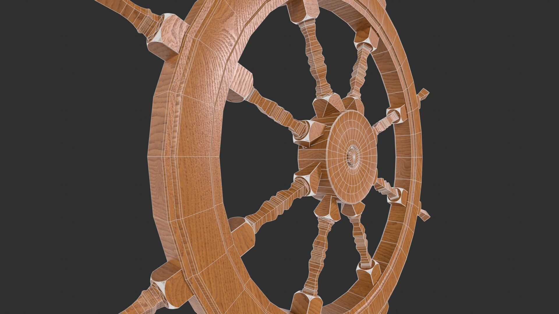 Ship Wheel 3D model_1
