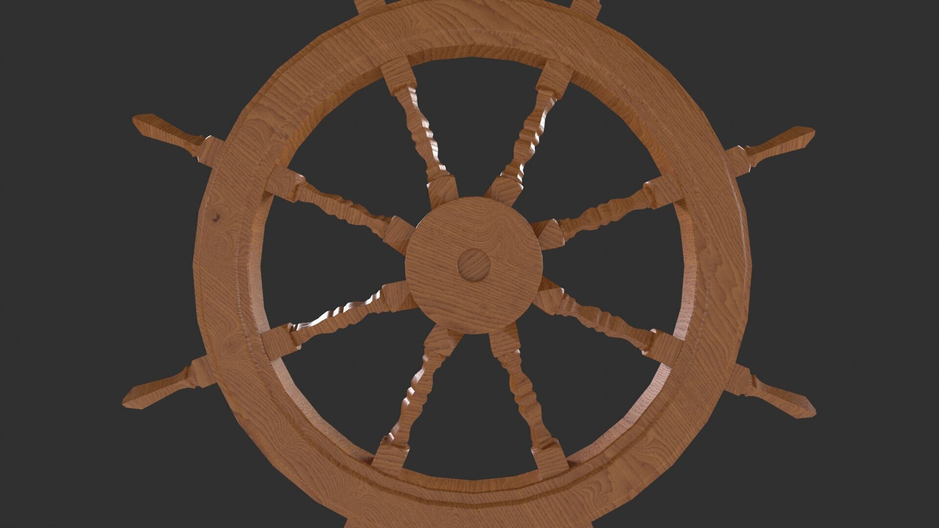 Ship Wheel 3D model_9