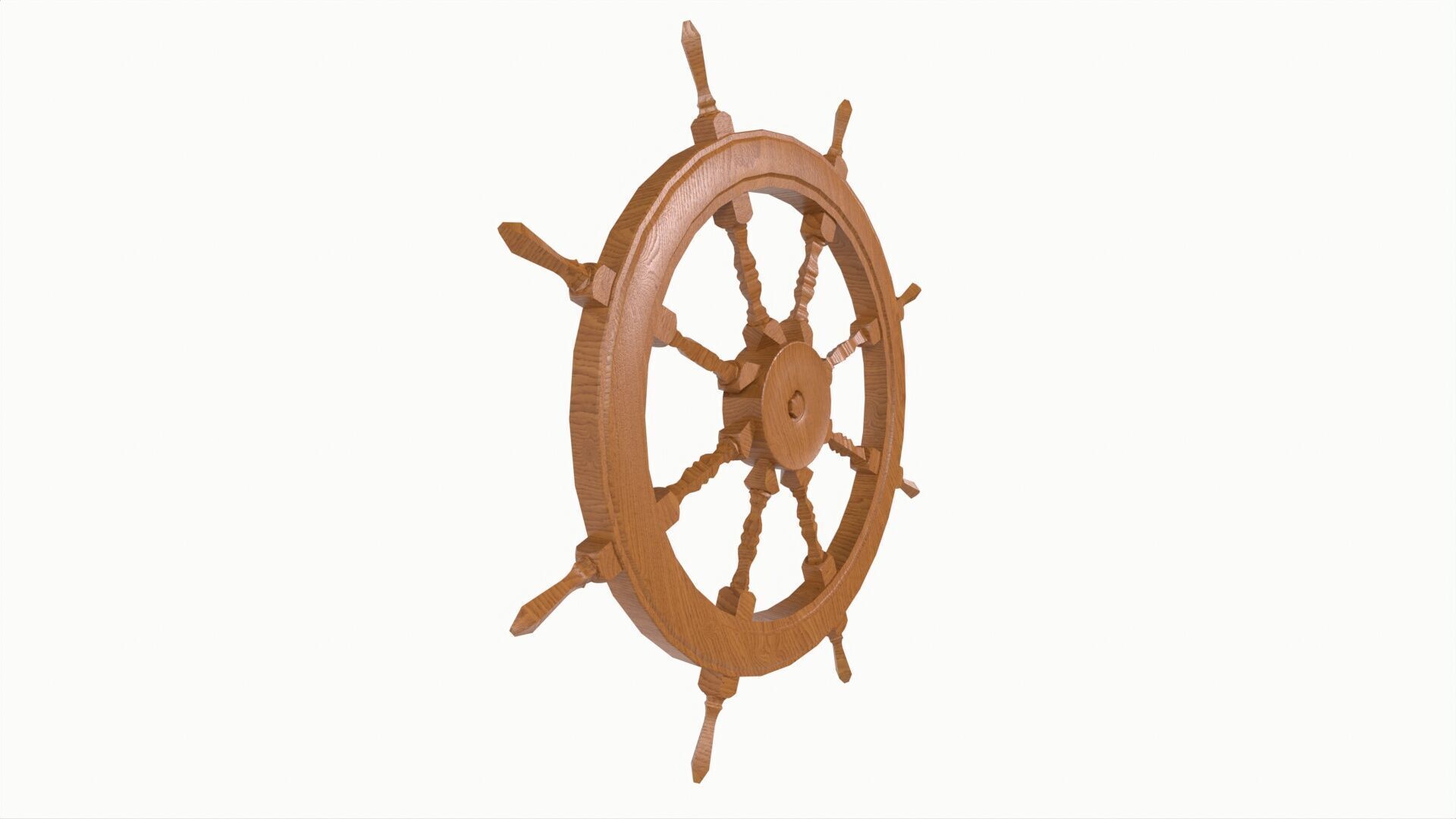 Ship Wheel 3D model_4