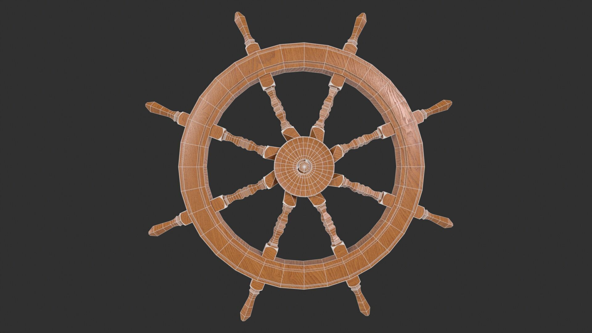 Ship Wheel 3D model_10