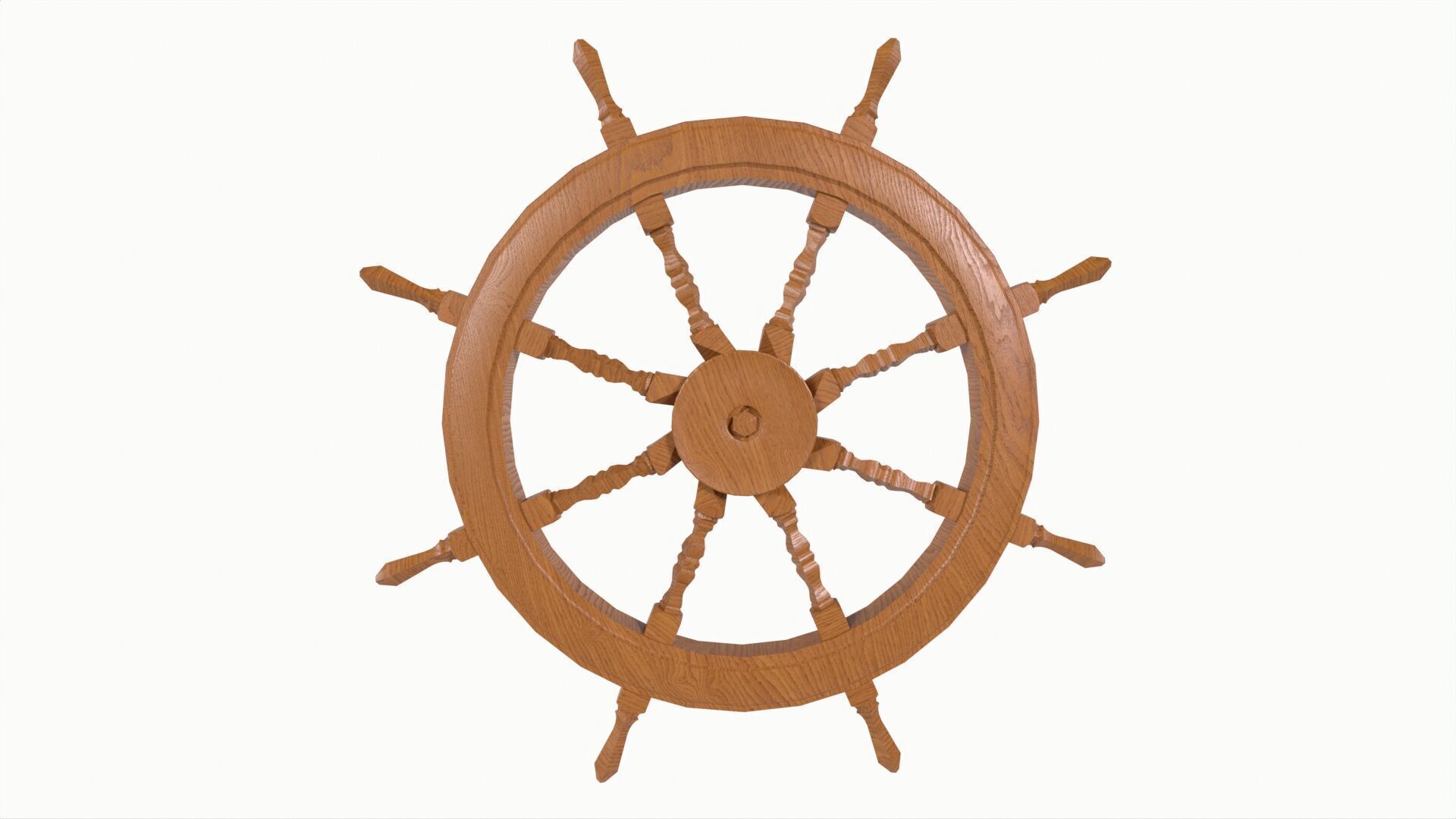 Ship Wheel 3D model_3