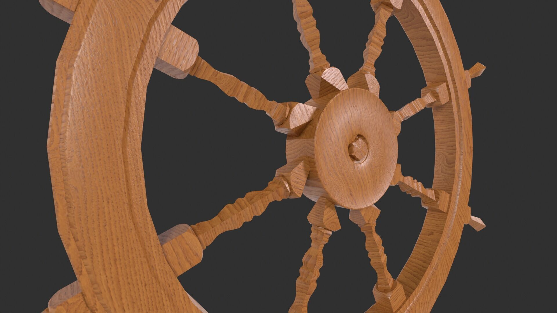 Ship Wheel 3D model_7