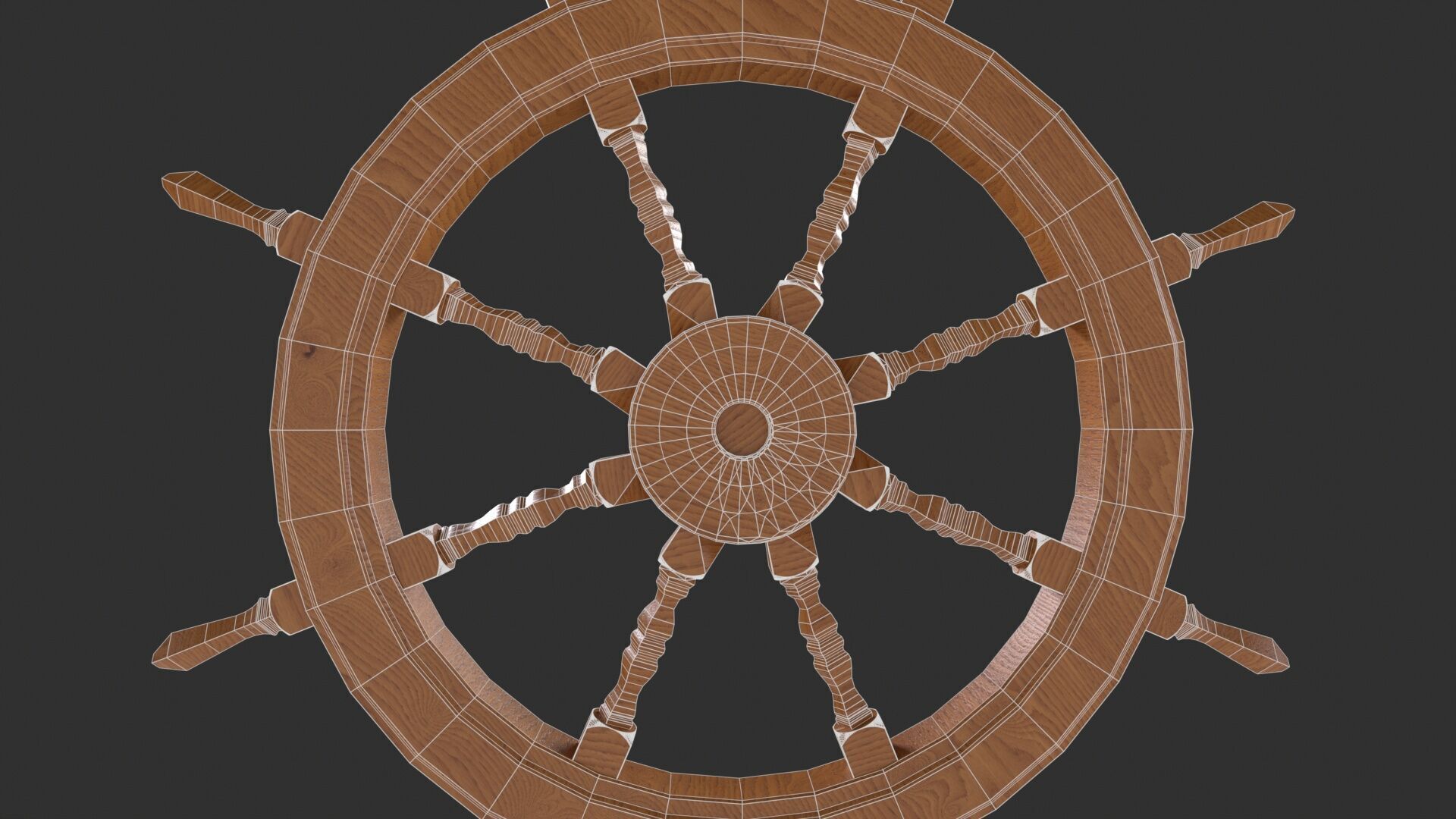 Ship Wheel 3D model_2
