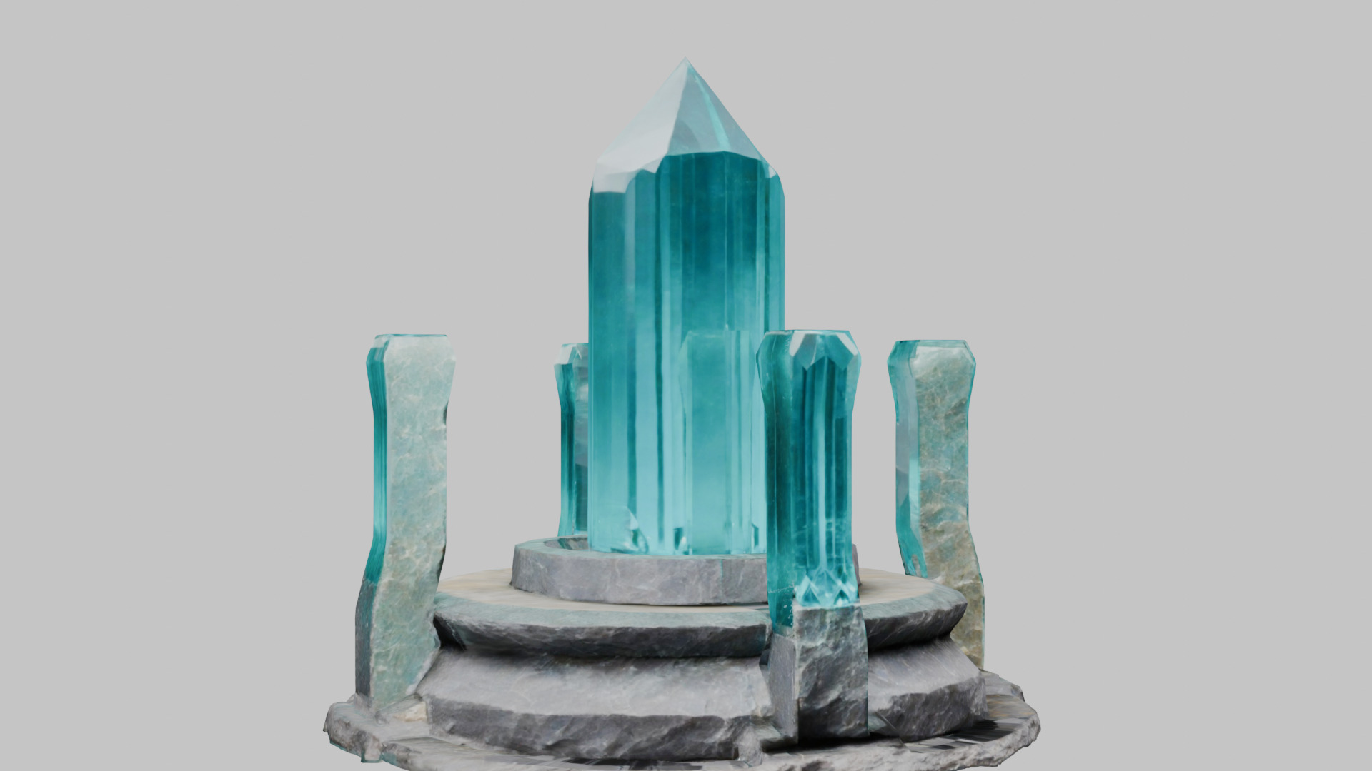 Medieval Fantay Stylized Crystal Pillar Low-poly 3D model_8