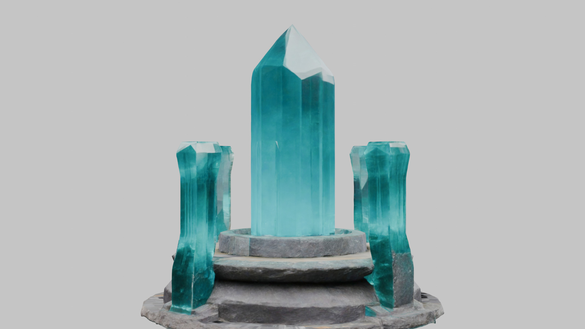 Medieval Fantay Stylized Crystal Pillar Low-poly 3D model_13