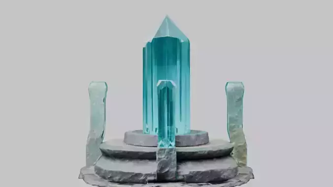 Medieval Fantay Stylized Crystal Pillar