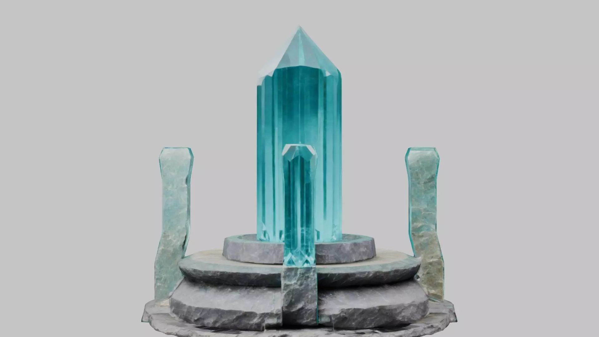 Medieval Fantay Stylized Crystal Pillar Low-poly 3D model_0