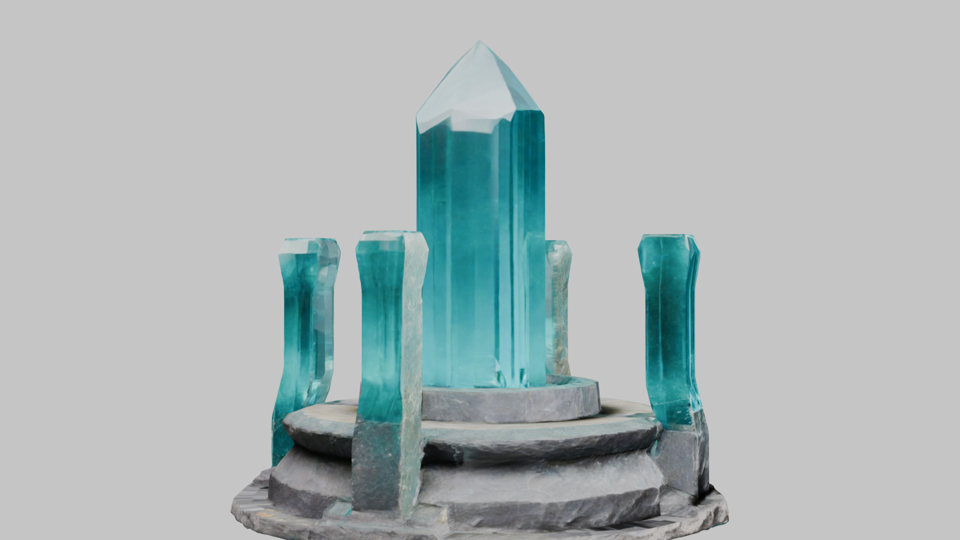 Medieval Fantay Stylized Crystal Pillar Low-poly 3D model_10