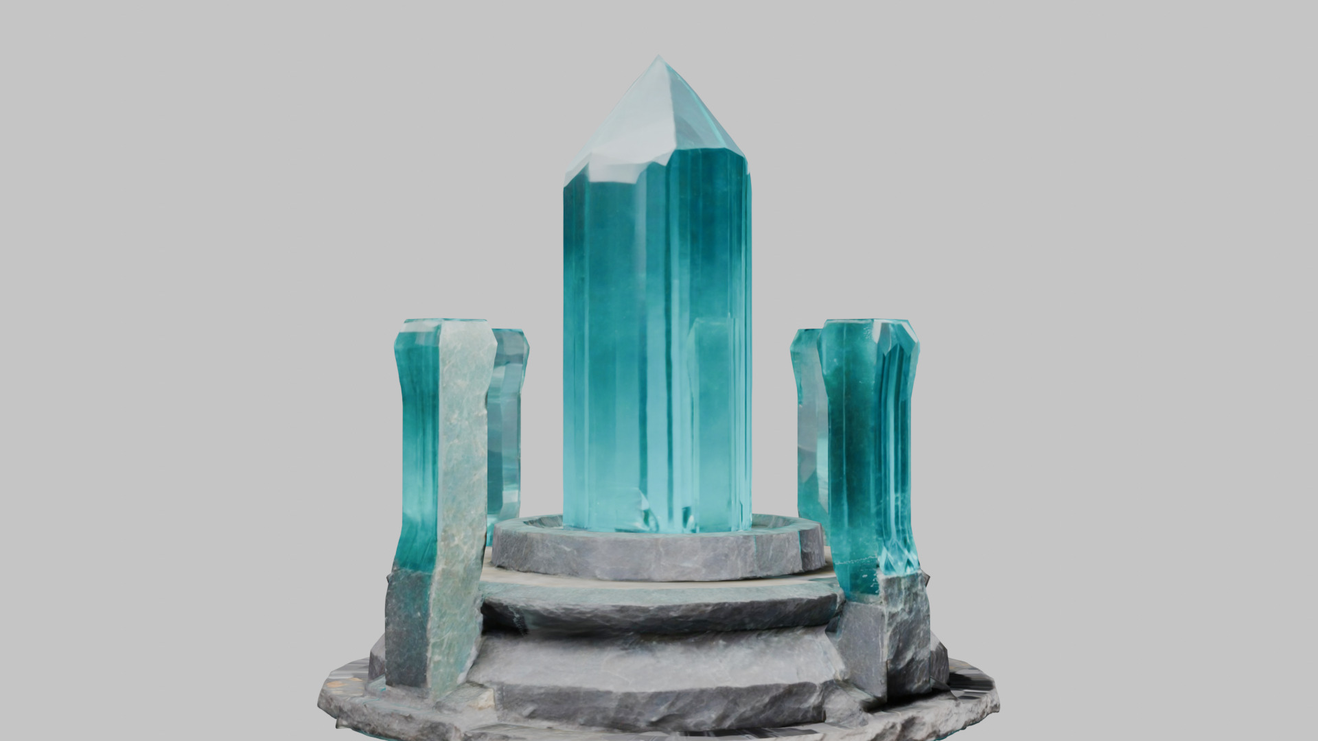 Medieval Fantay Stylized Crystal Pillar Low-poly 3D model_9