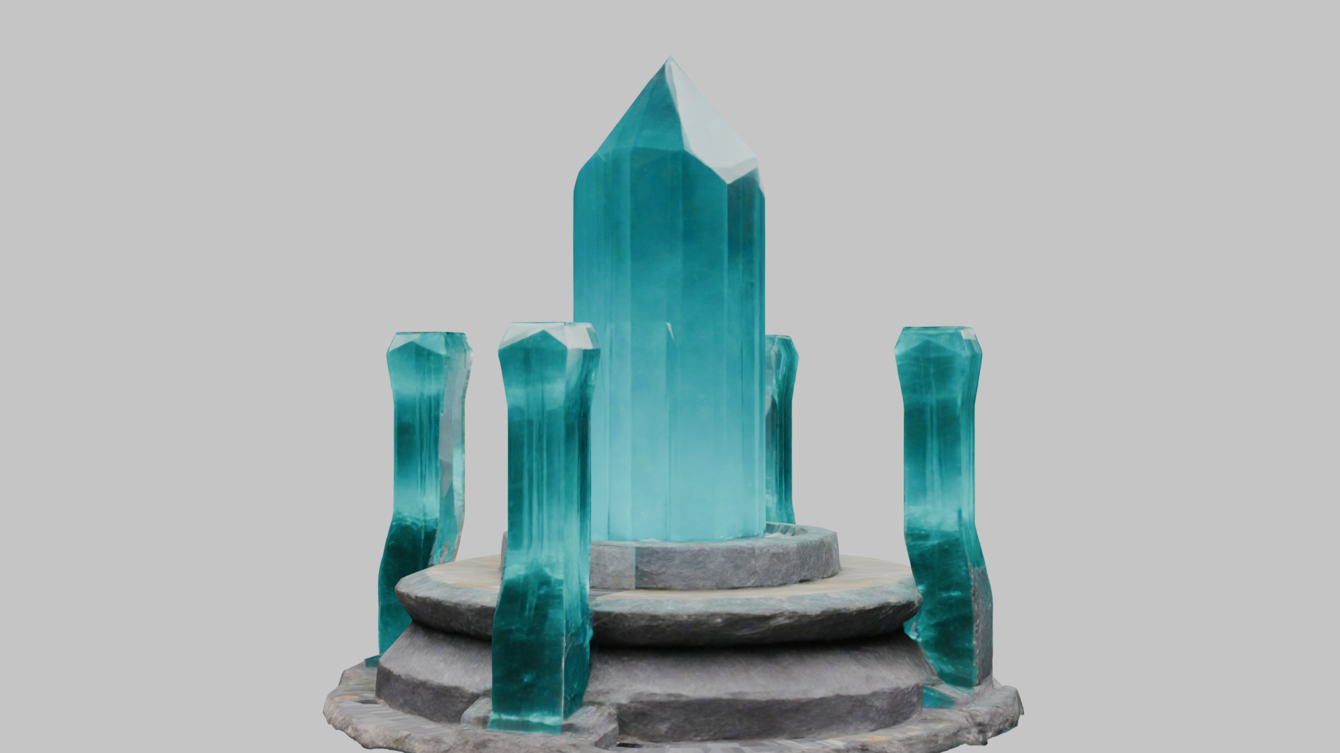 Medieval Fantay Stylized Crystal Pillar Low-poly 3D model_14