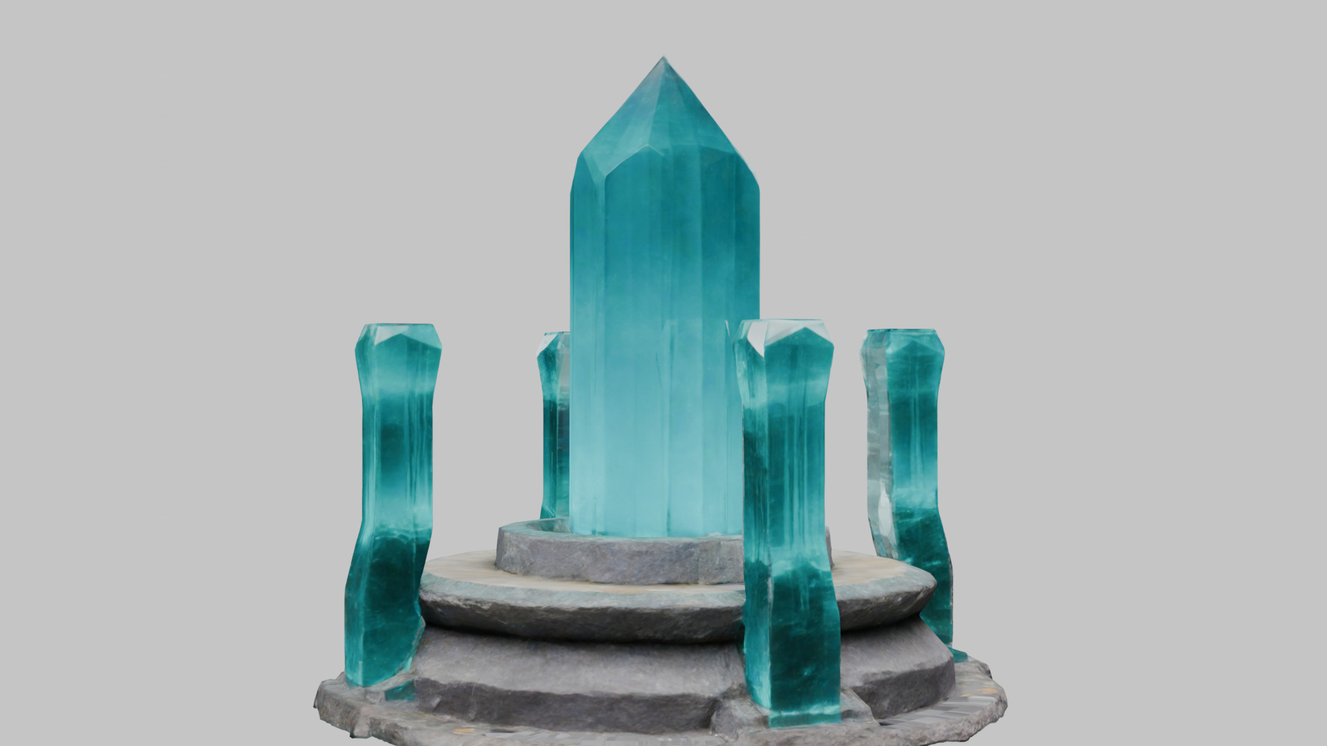 Medieval Fantay Stylized Crystal Pillar Low-poly 3D model_1