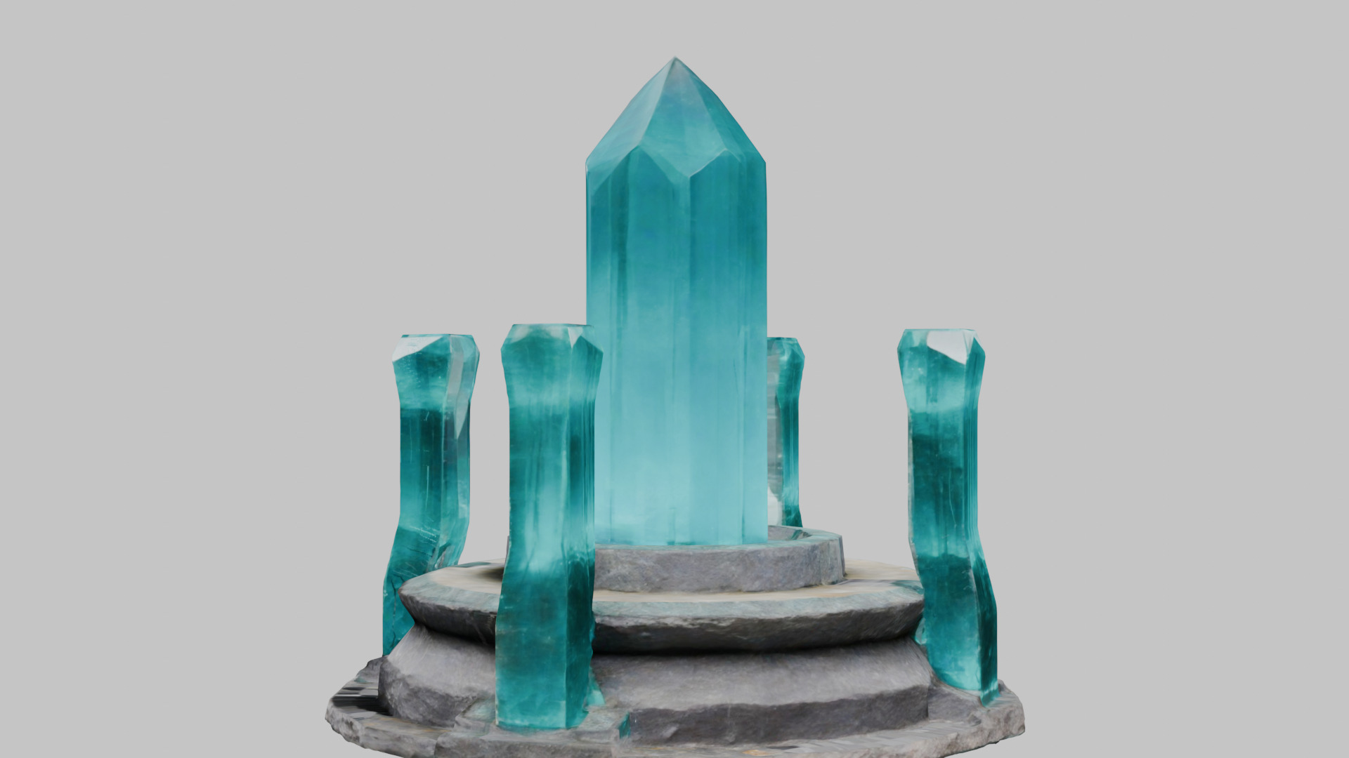 Medieval Fantay Stylized Crystal Pillar Low-poly 3D model_3