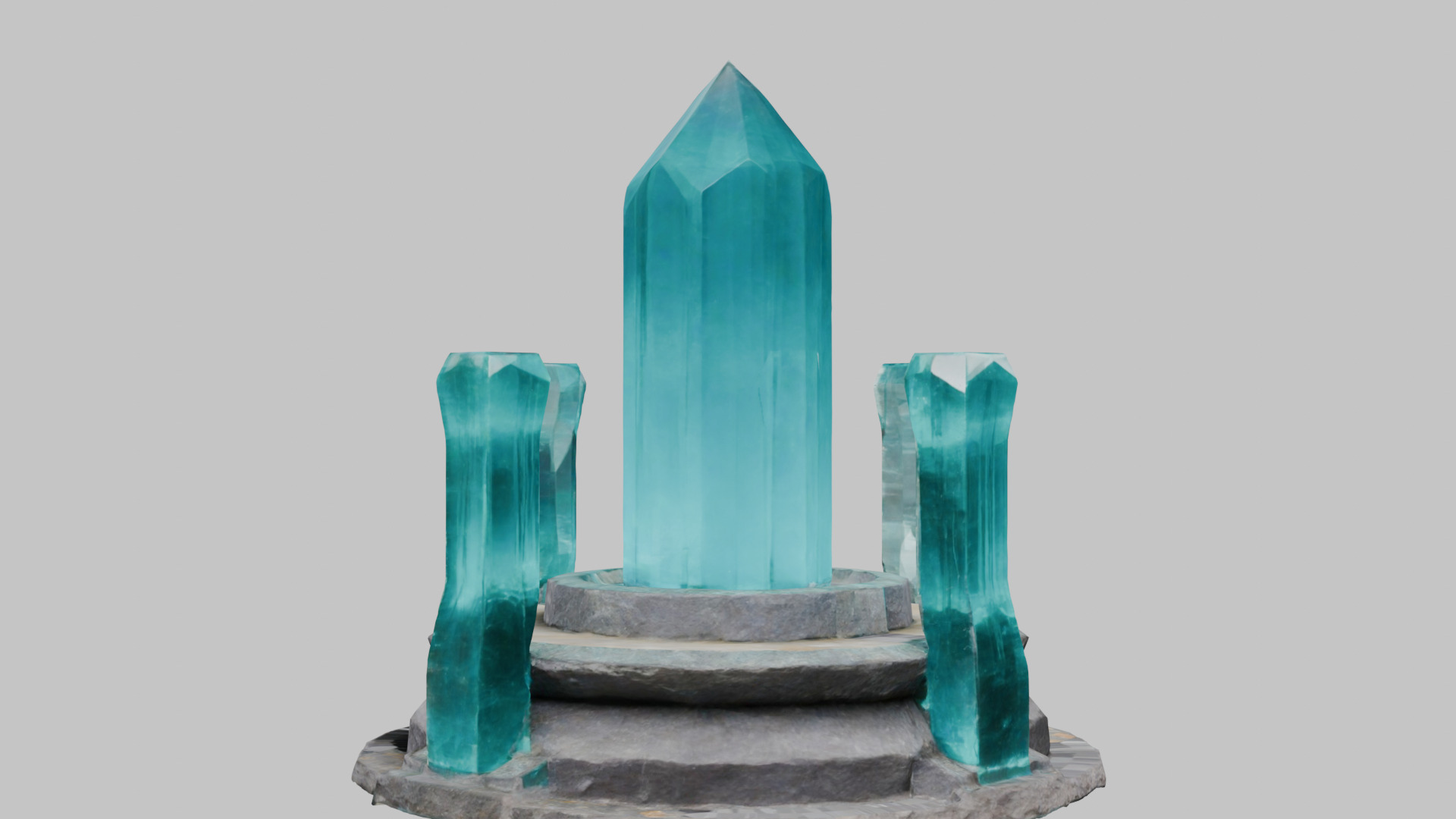 Medieval Fantay Stylized Crystal Pillar Low-poly 3D model_2