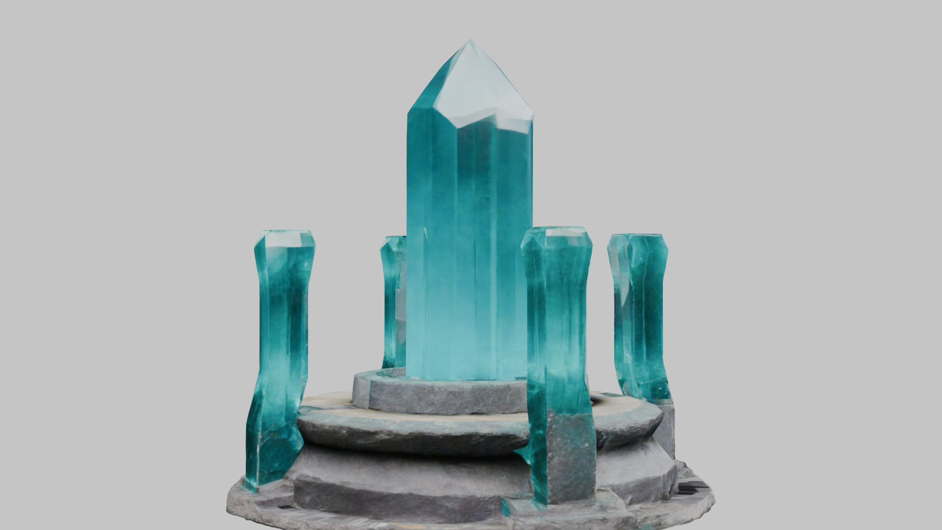 Medieval Fantay Stylized Crystal Pillar Low-poly 3D model_12