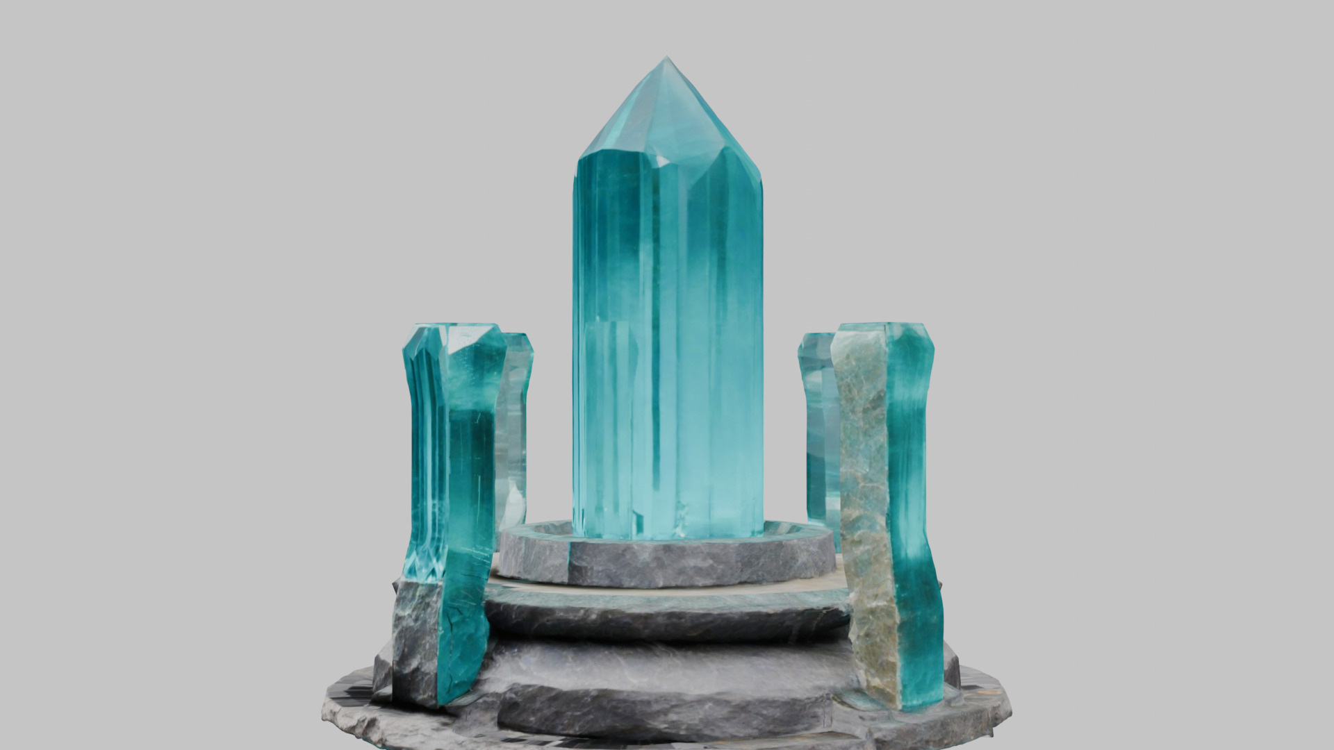 Medieval Fantay Stylized Crystal Pillar Low-poly 3D model_6