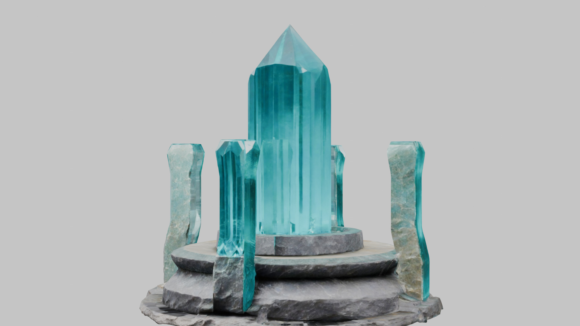 Medieval Fantay Stylized Crystal Pillar Low-poly 3D model_7