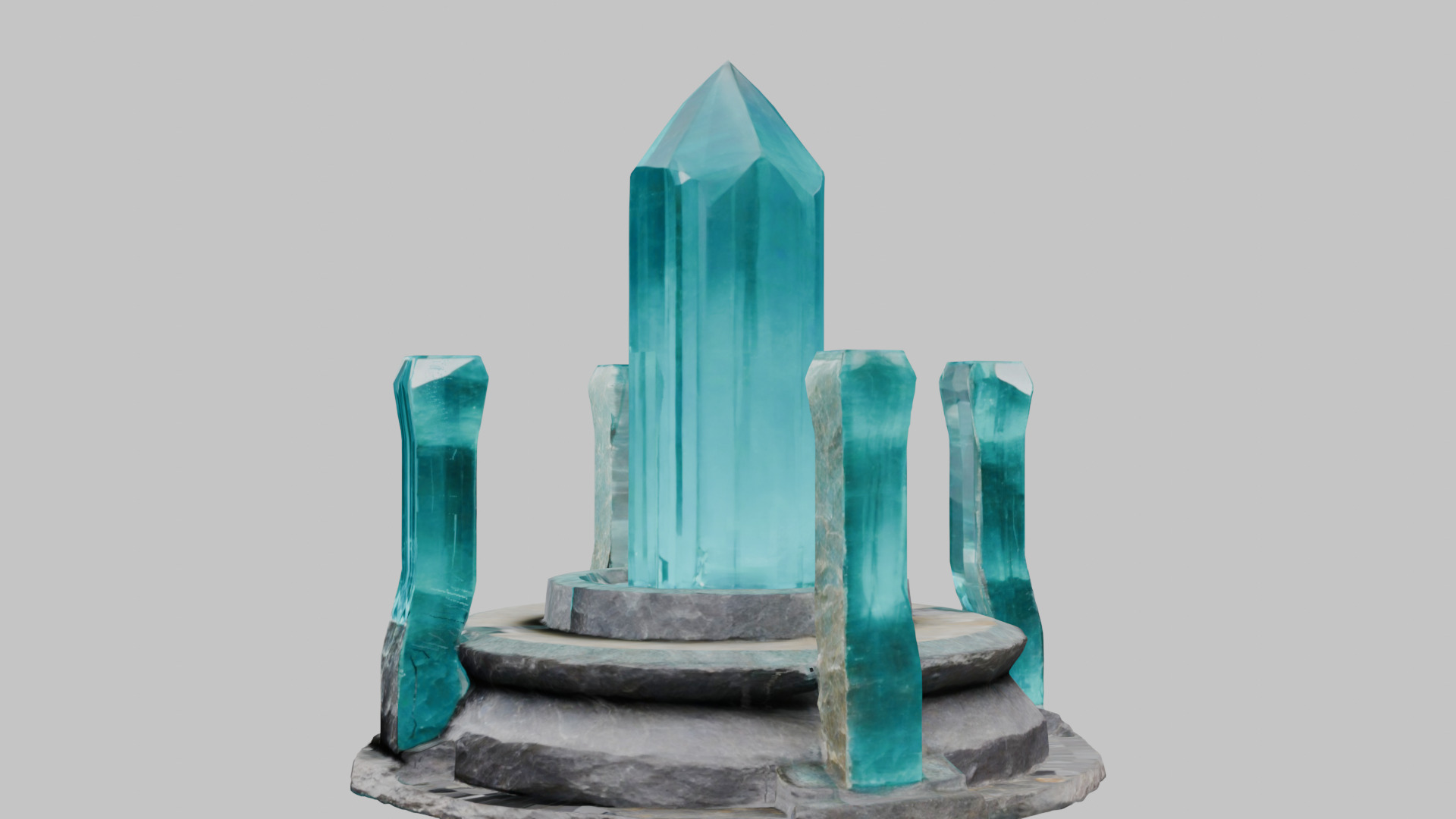 Medieval Fantay Stylized Crystal Pillar Low-poly 3D model_5