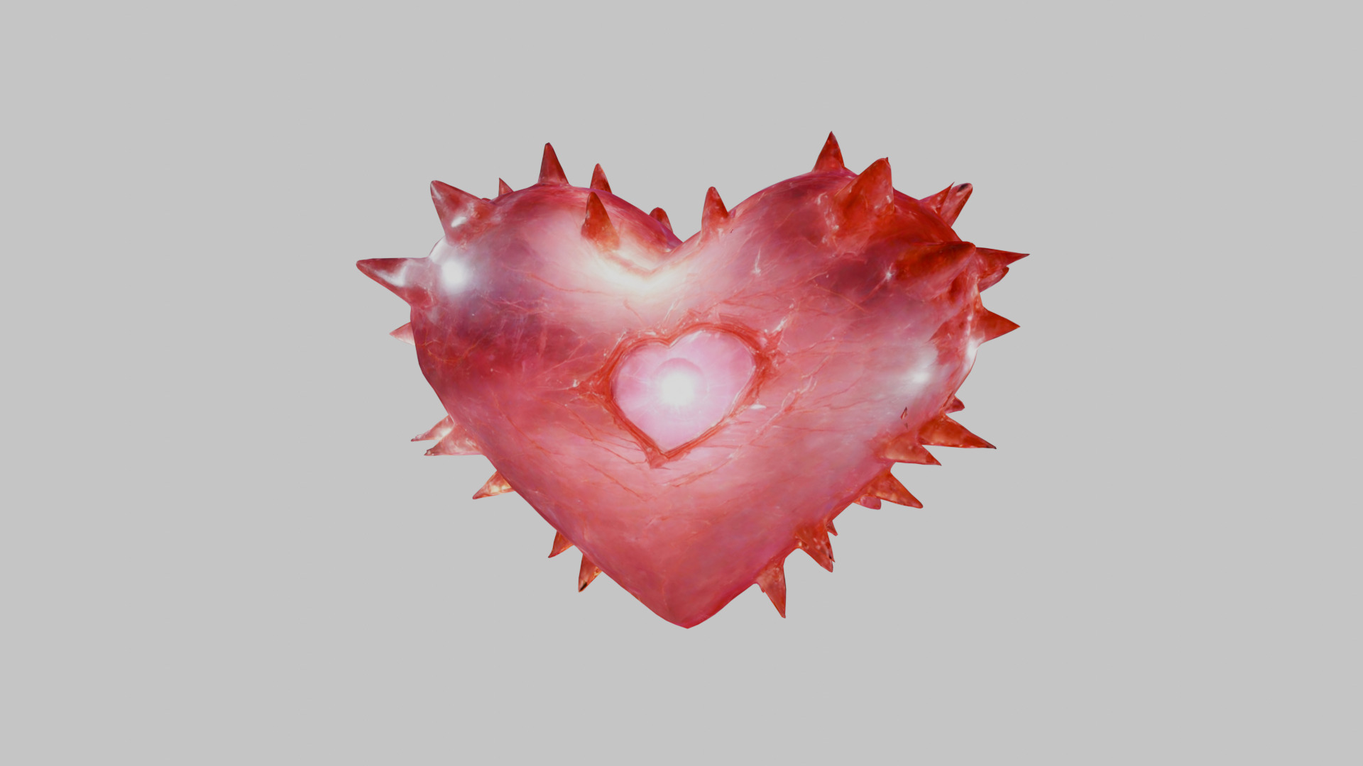 Valentines Day Thorny Heart - 3D Model of a stylized Heart Low-poly 3D model_14