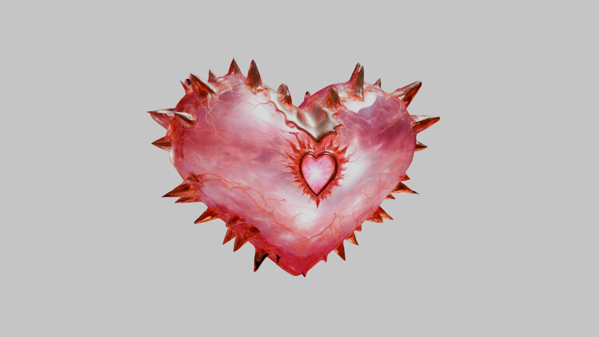 Valentines Day Thorny Heart - 3D Model of a stylized Heart Low-poly 3D model_8