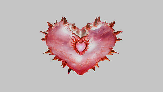Valentines Day Thorny Heart - 3D Model of a stylized Heart Low-poly 3D model