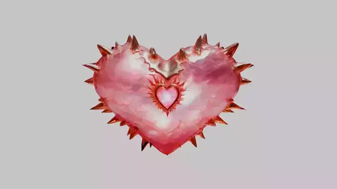 Valentines Day Thorny Heart - 3D Model of a stylized Heart