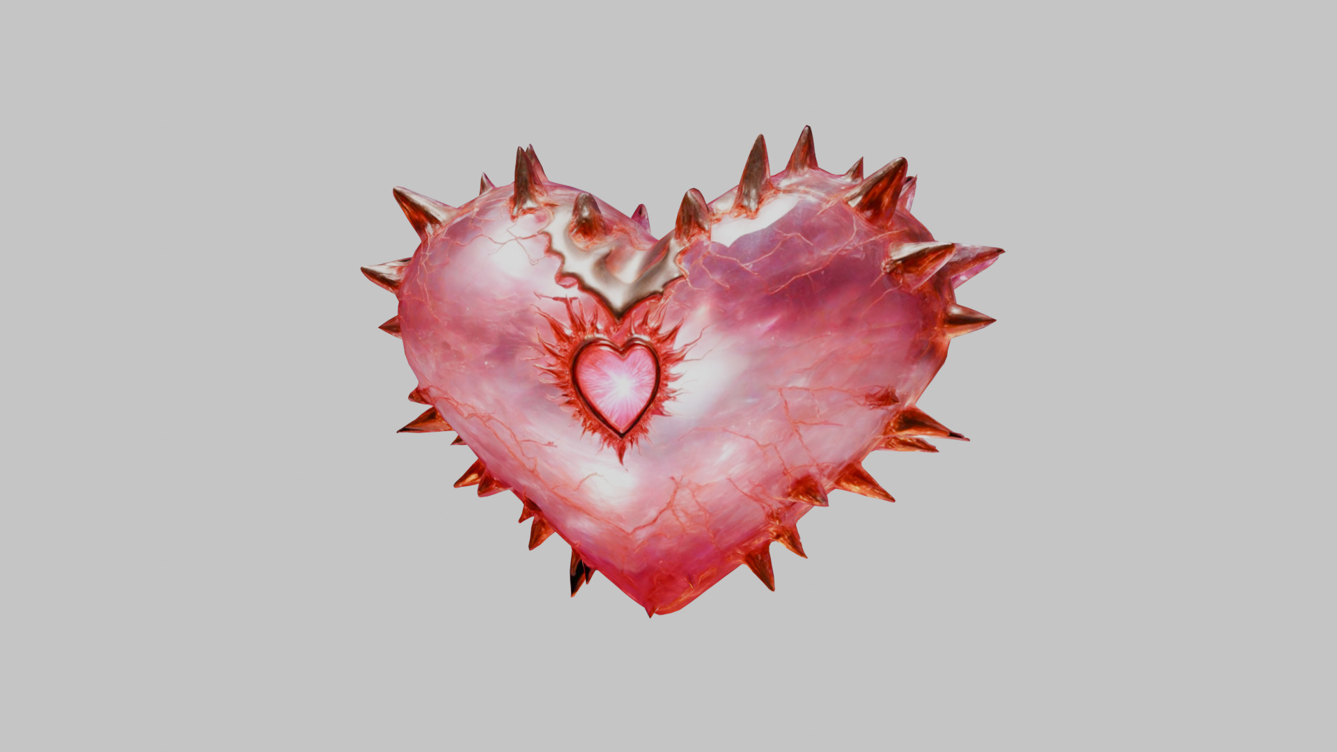 Valentines Day Thorny Heart - 3D Model of a stylized Heart Low-poly 3D model_7