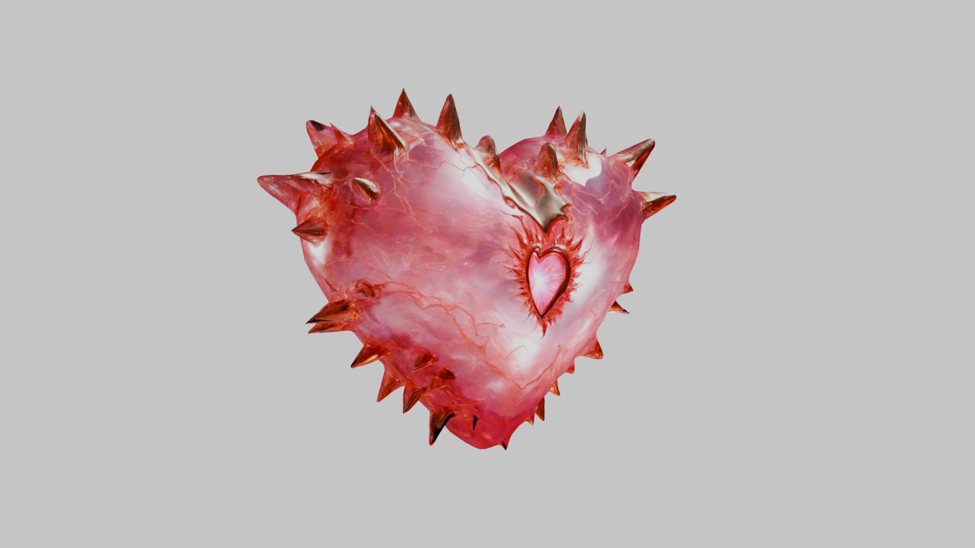 Valentines Day Thorny Heart - 3D Model of a stylized Heart Low-poly 3D model_9