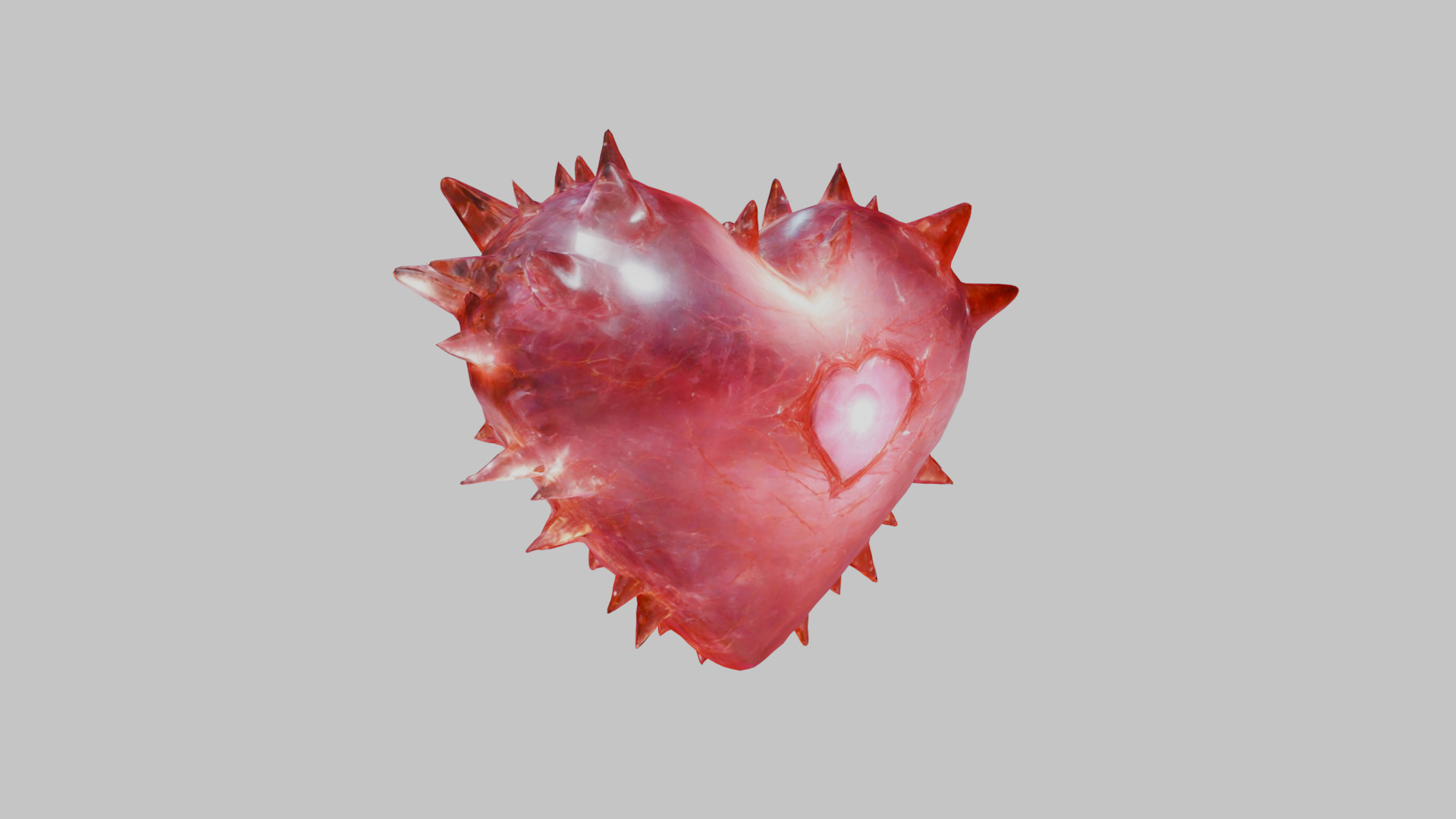 Valentines Day Thorny Heart - 3D Model of a stylized Heart Low-poly 3D model_2