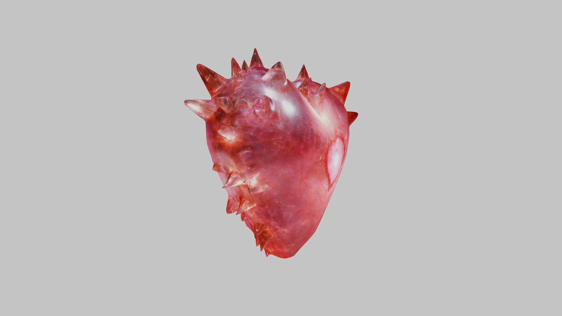 Valentines Day Thorny Heart - 3D Model of a stylized Heart Low-poly 3D model_3