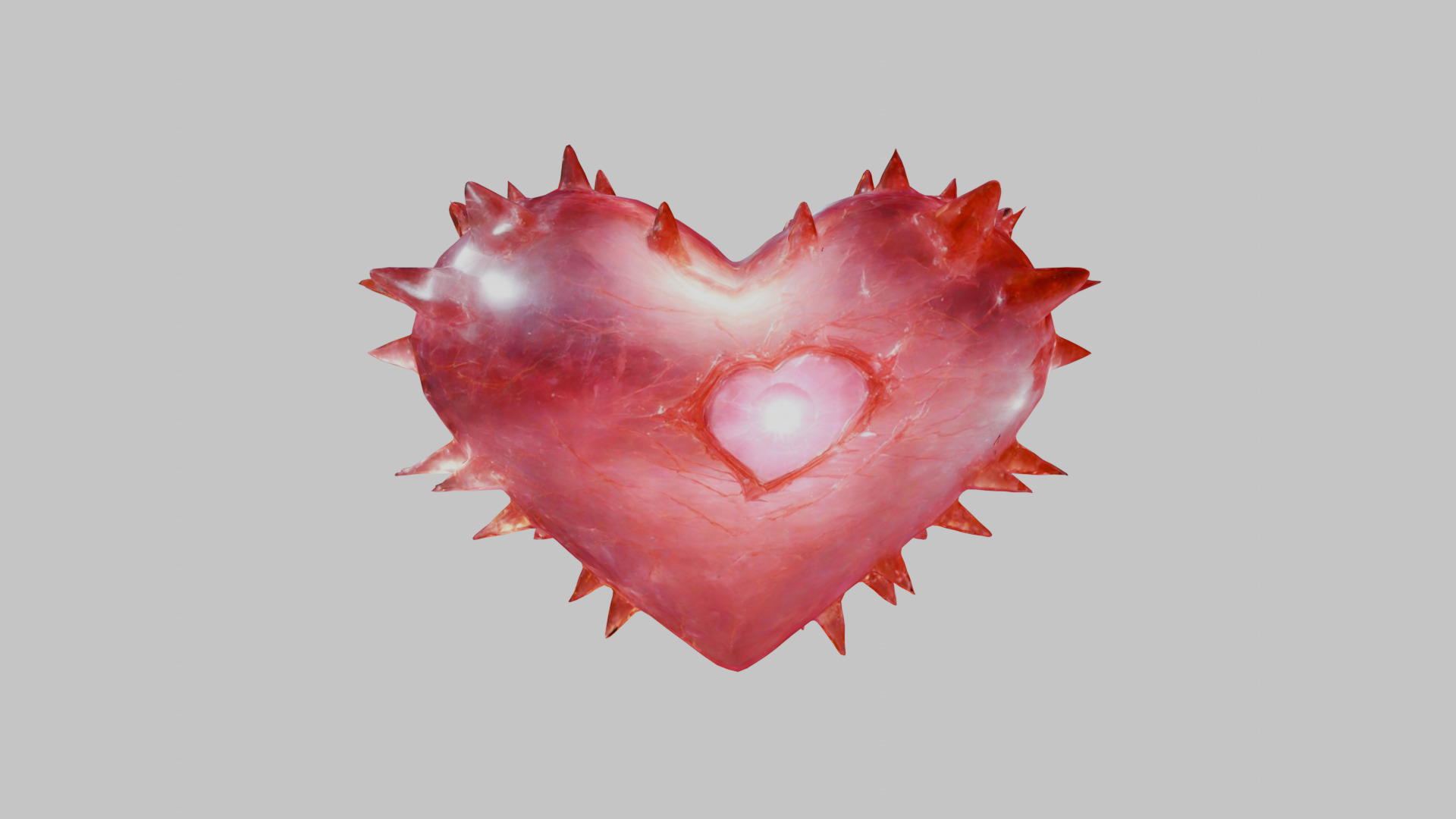 Valentines Day Thorny Heart - 3D Model of a stylized Heart Low-poly 3D model_15