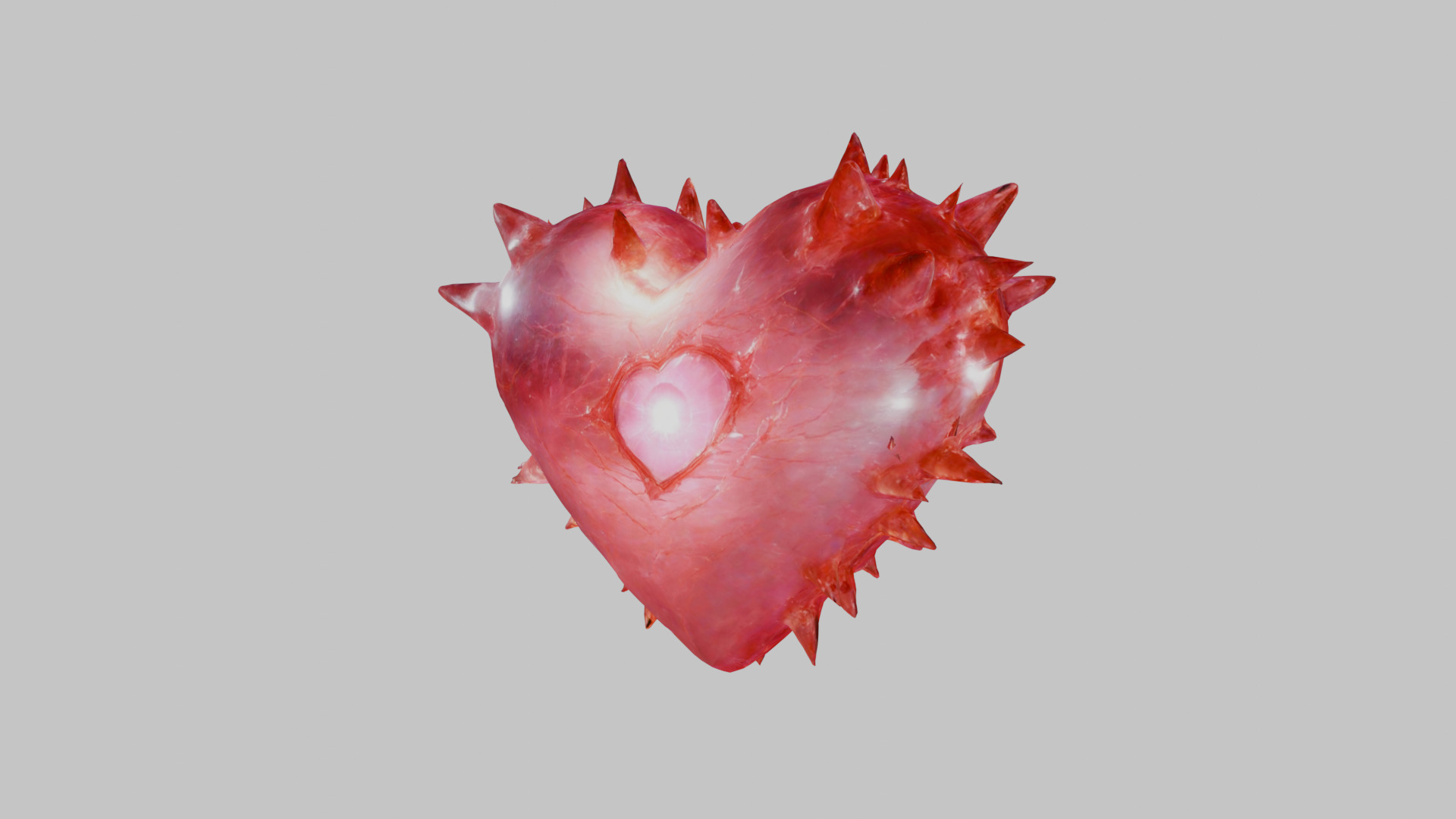 Valentines Day Thorny Heart - 3D Model of a stylized Heart Low-poly 3D model_13