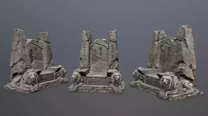 Lion Stone Throne