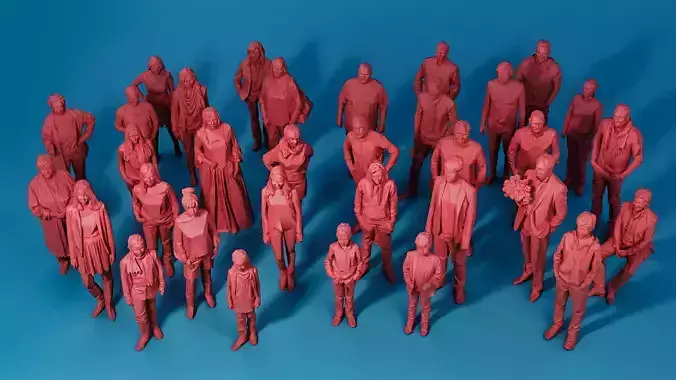 33x Low Poly Humans Set A