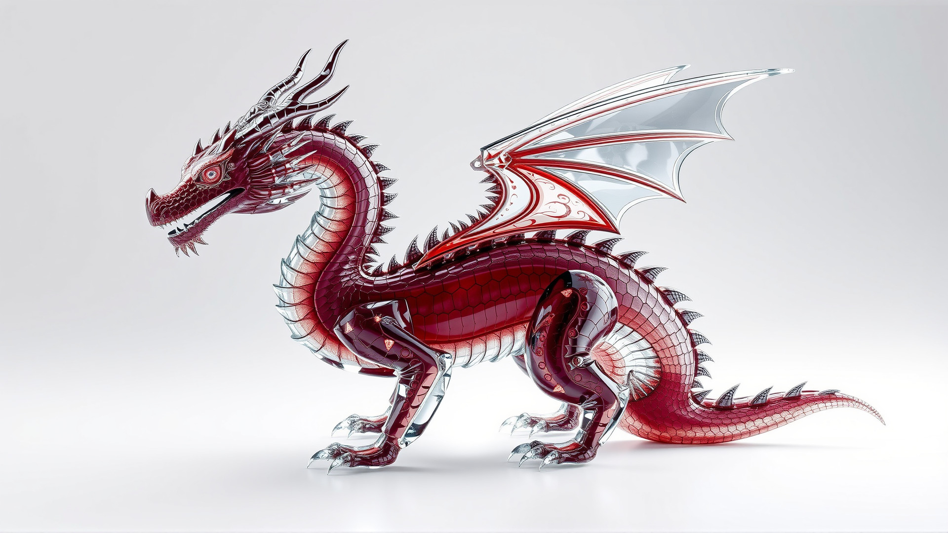 Fantasy Dragon Crystal Sculpture 3D Model Low-poly 3D model_3