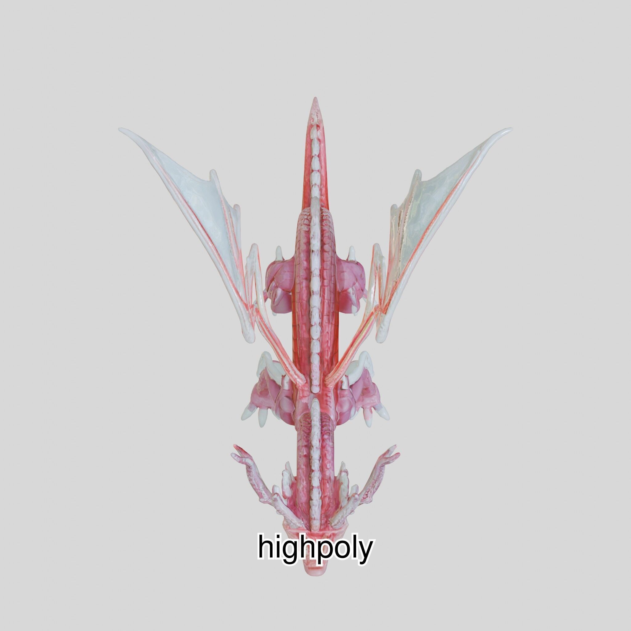 Fantasy Dragon Crystal Sculpture 3D Model Low-poly 3D model_42