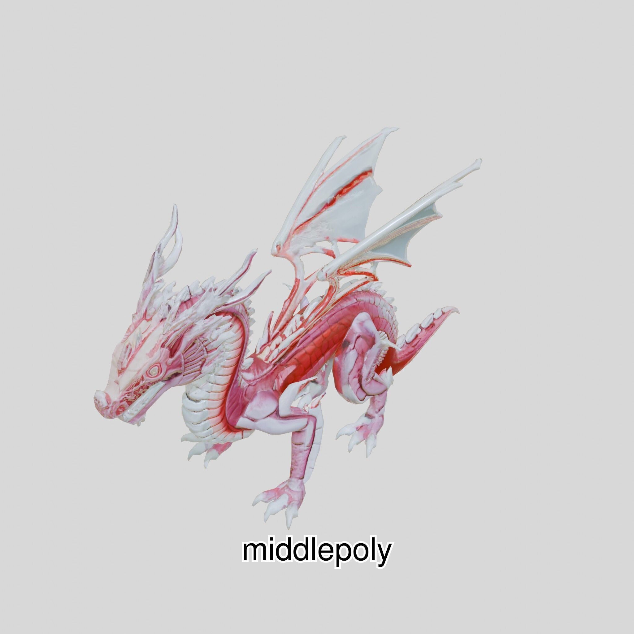 Fantasy Dragon Crystal Sculpture 3D Model Low-poly 3D model_21