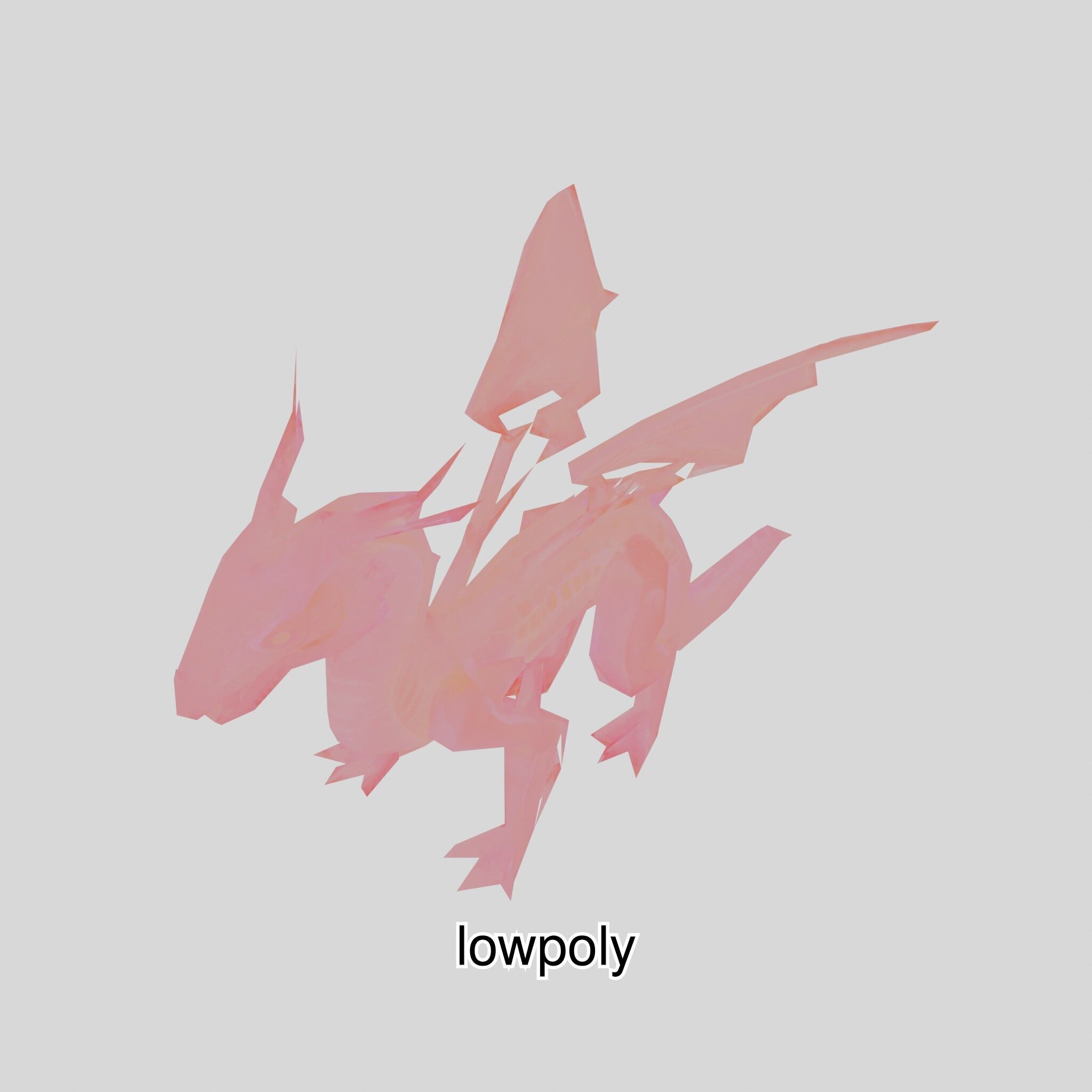 Fantasy Dragon Crystal Sculpture 3D Model Low-poly 3D model_15