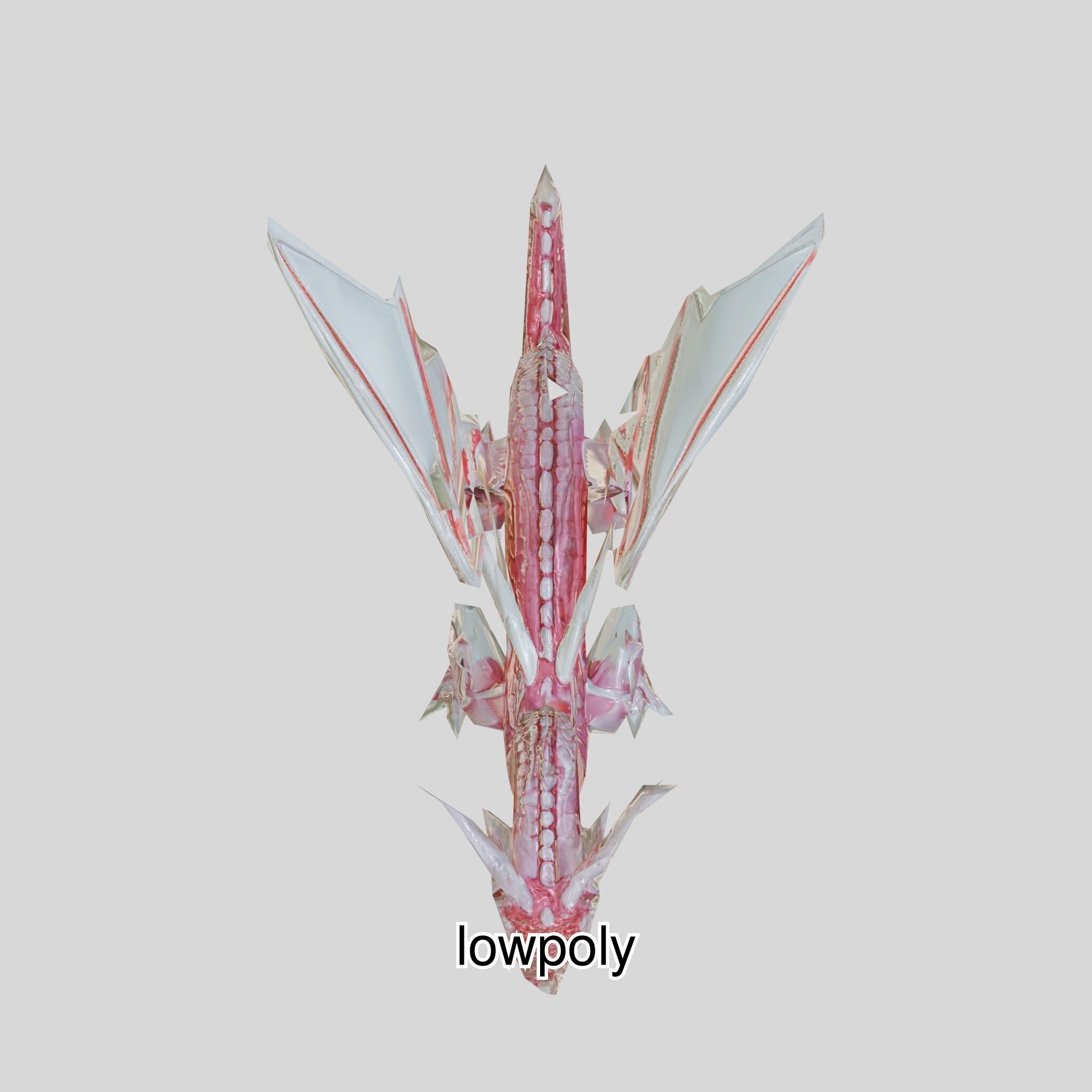 Fantasy Dragon Crystal Sculpture 3D Model Low-poly 3D model_8