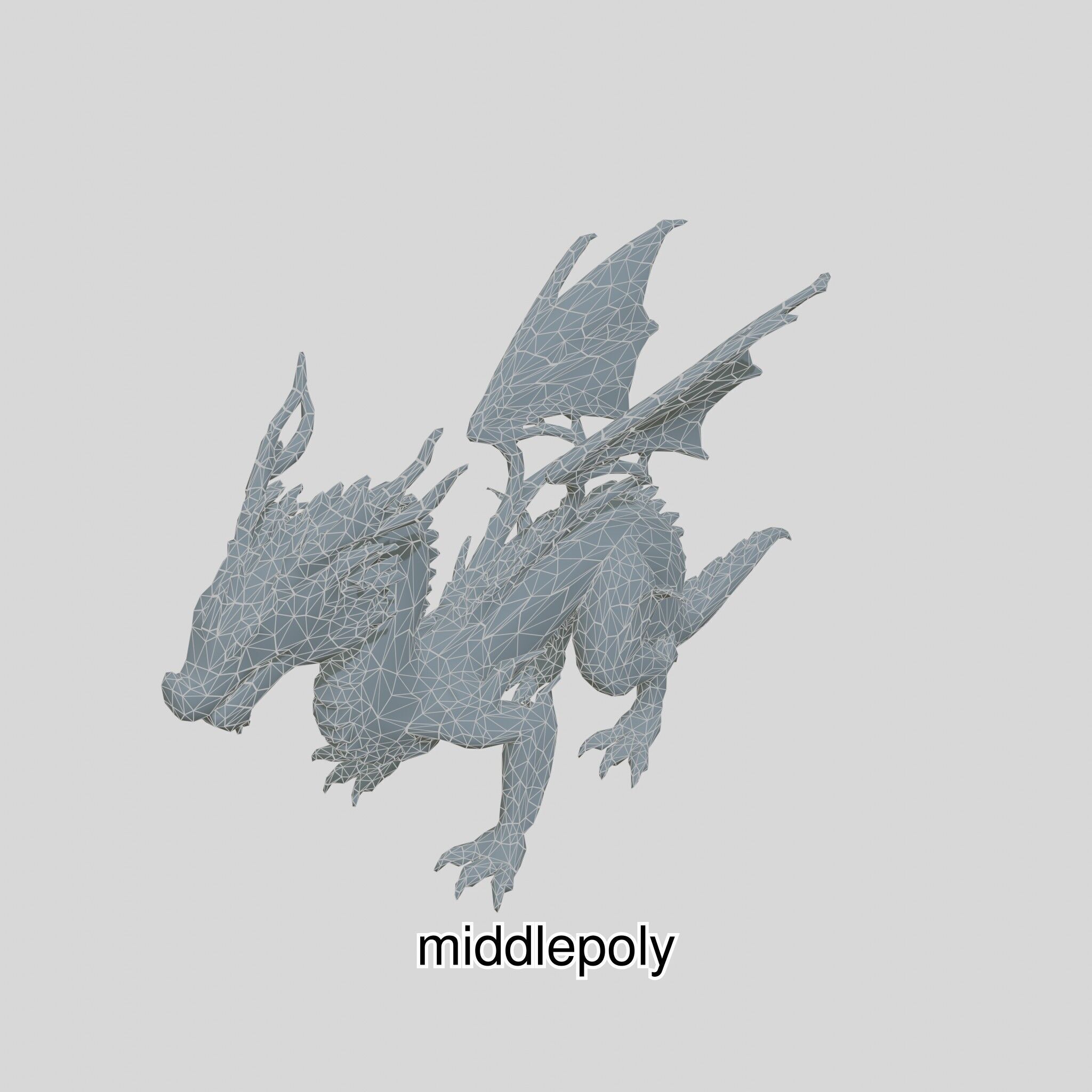 Fantasy Dragon Crystal Sculpture 3D Model Low-poly 3D model_28