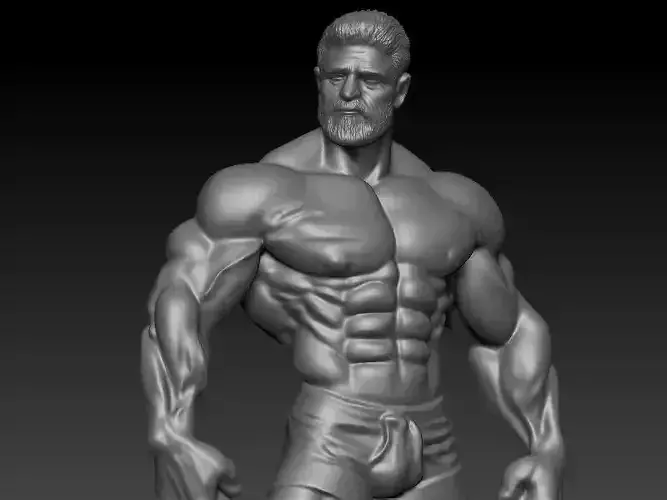 Realistic Muscular Male Warrior     3D print model