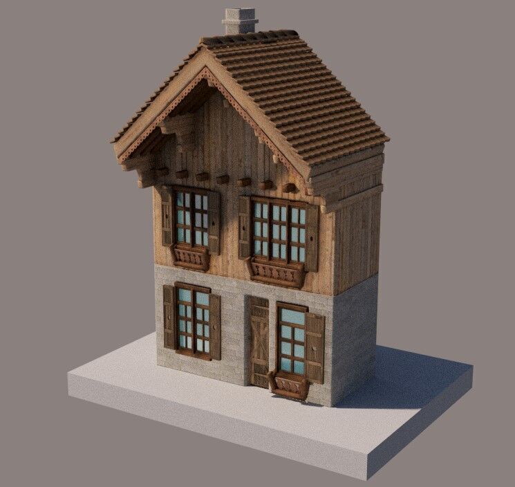 Alpine House Low-poly 3D model_1