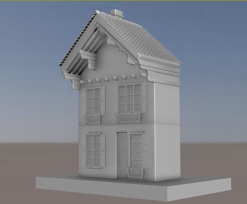 Alpine House Low-poly 3D model_9