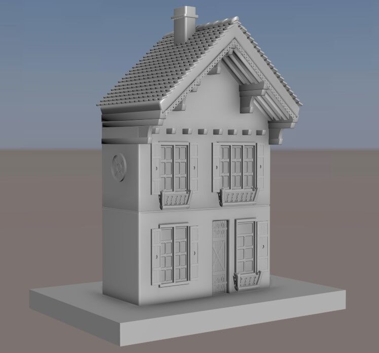 Alpine House Low-poly 3D model_10