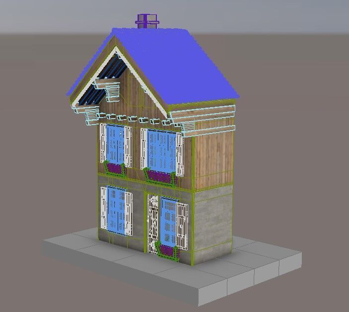 Alpine House Low-poly 3D model_8