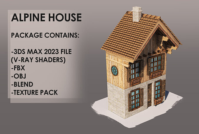 Alpine House Low-poly 3D model