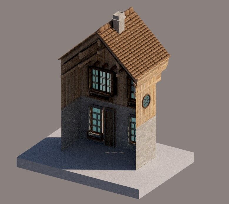 Alpine House Low-poly 3D model_5