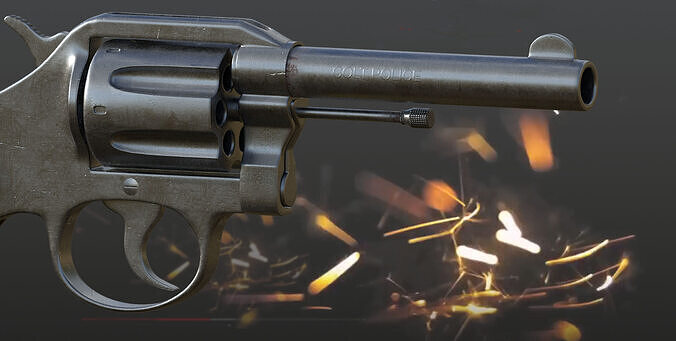 colt police gun Low-poly 3D model