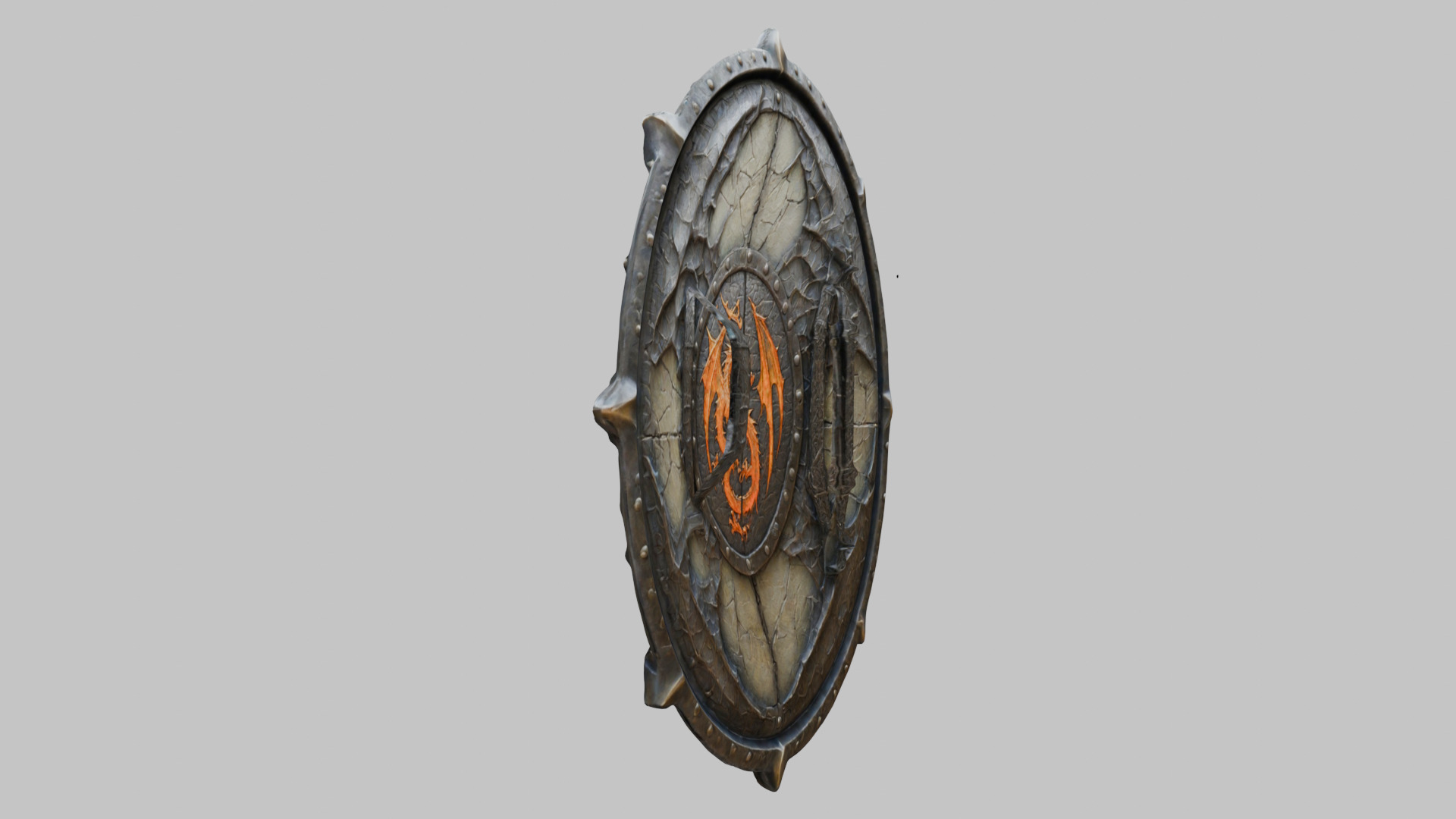 Medieval Fantasy DRagon Shield Low-poly 3D model_3