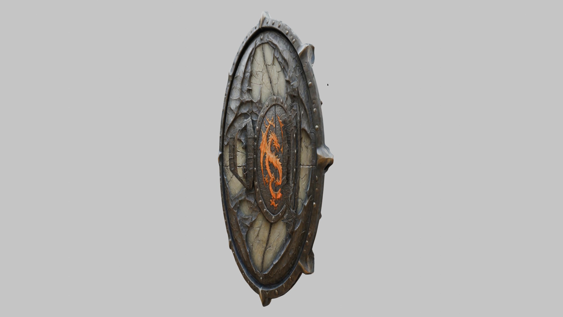 Medieval Fantasy DRagon Shield Low-poly 3D model_12